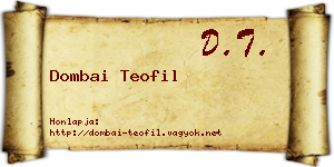 Dombai Teofil névjegykártya